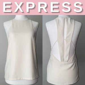 NEW Express Back Cutout High Neck Halter Tank; XS